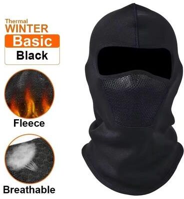 Inspired Finds Thermal Winter Balaclava Full Face Mask For Cycling, Motorcycle Riding, Skiing, And Outdoor Sports winter Fleece Black