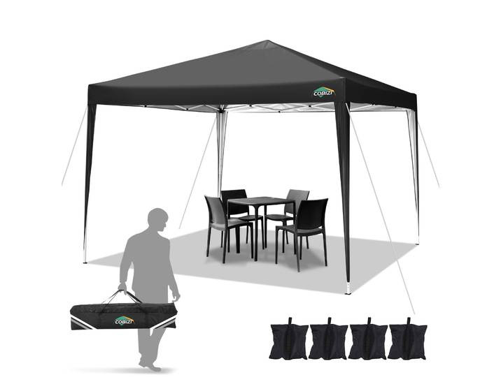 Tente d'auvent Pop-Up extérieure de 3 × 3m, tente de fête de Camping, tonnelle d'arrière-cour étanche Portable commerciale avec 4 sacs de sable