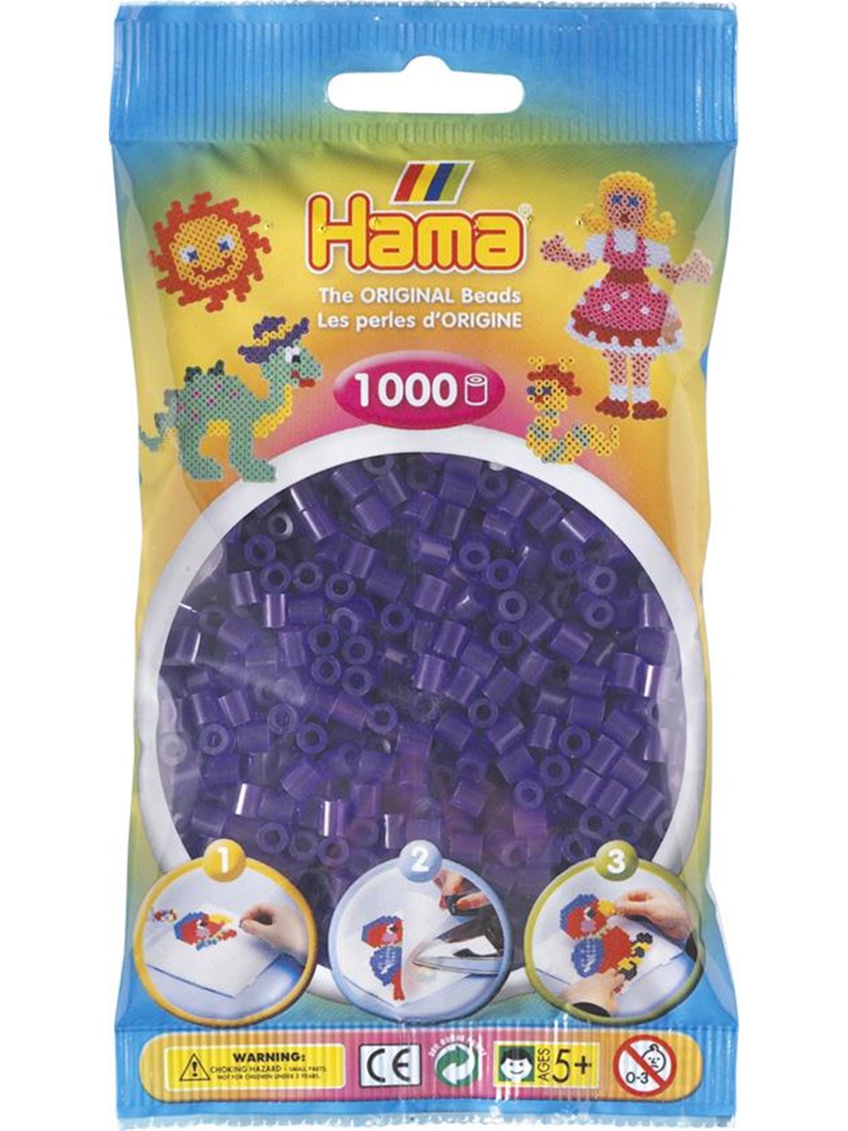 Hama Ironing beads-purple transparent (024) 1000pcs.