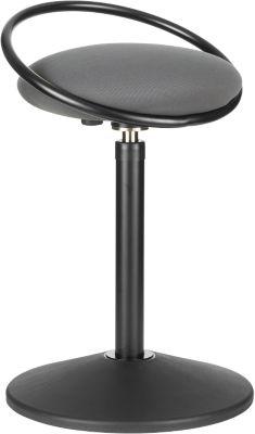 Sitzhocker ROVO SOLO mit Ring, 3D-Gestrick, schwarz/grau