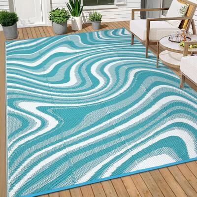 Garvee Waterproof Reversible Modern Abstract Outdoor Rug