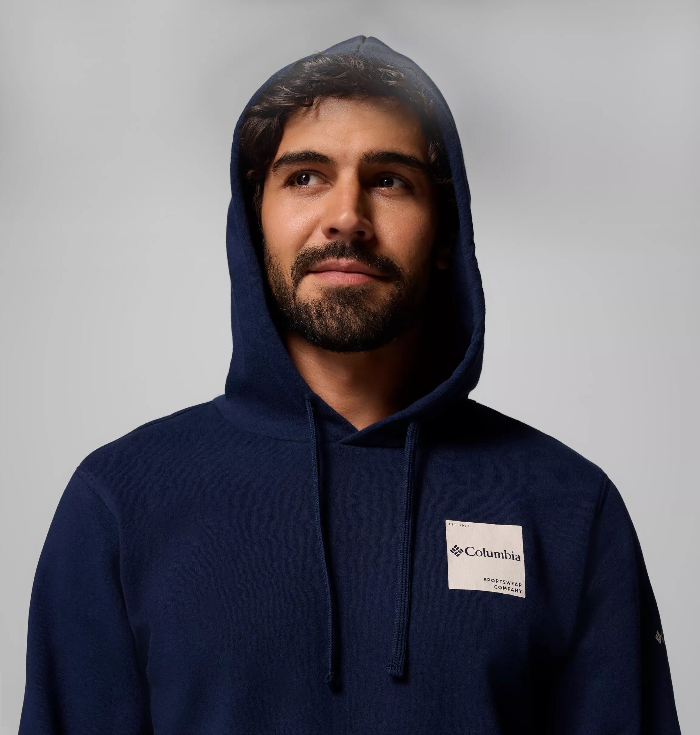 Kapuzensweatshirt COLUMBIA "Columbia Trek™ Hoodie", Herren, Gr. XXL (56), blau (collegiate navy, boxy brand), Sweatware, Obermaterial: 67% Baumwolle, 33% Polyester, Rippbündchen, Sweatshirts Kapuzensweatshirt, mit Kordelzug, Langarm, aus Baumwollmischung 