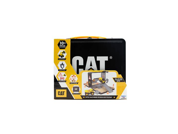 CAT - Valisette Métal + 2 véhicules Little Machines 8cm & Acc.