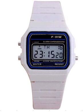 Perfect Picks Market Luxury Digital Watch For Men With LED Display & Water Resistant Business Style plastic white