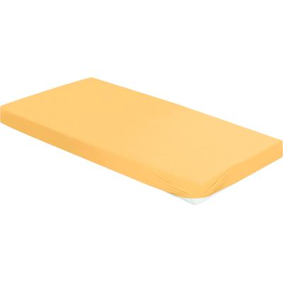 Spannbettlaken BIERBAUM "Jersey", braun (honig), 1 Stk., Jersey, 90-100x190-220 30cm, Jersey, Obermaterial: 95% Baumwolle, 5% Elasthan, Bettlaken, Spannbettlaken, 95 % Baumwolle und 5 % Elasthan für optimale Weichheit und Dehnbarkeit