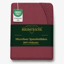 EXKLUSIV HEIMTEXTIL Microfaser Marke Spannbettlaken  120 x 200 cm + 30 cm Bordeaux
