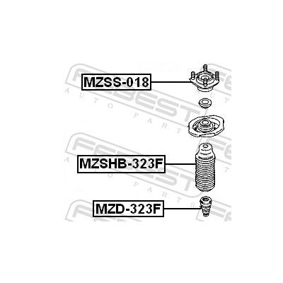 FEBEST Anschlagpuffer, Federung mzd323f Vorderachse für MAZDA