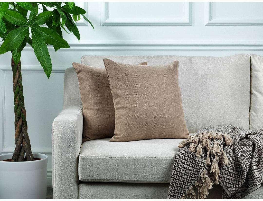 Lilijan Home & Curtain Indoor / Outdoor Rectangular Lumbar Pillow Cover - 1 Pc Cream 55 x 55cm