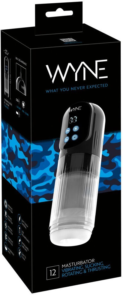 Wyne Masturbateur rechargeable multifonctions avec vibrations, succion et rotation