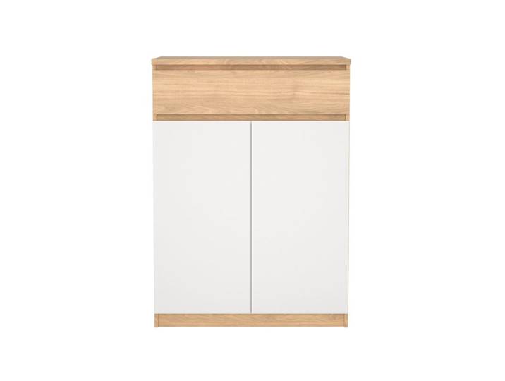 Meuble à chaussures 2 portes BEST h.111 cm décor chêne et blanc