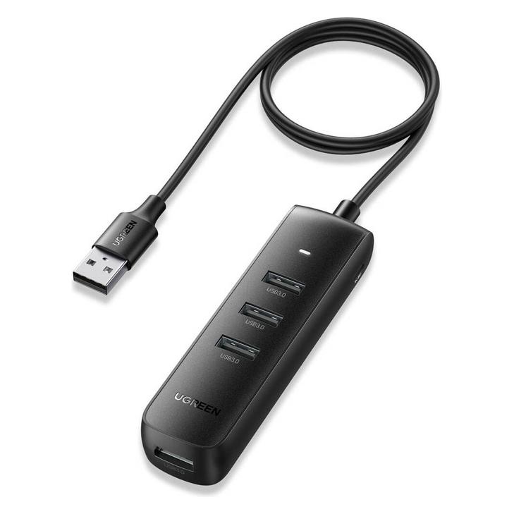 Ugreen Adapter CM416 4in1 USB to 4x USB 1m (black) (USB-A, 4 Ports) (80657B)