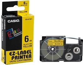 CASIO Schriftband XR-6YW XR-6YW1, 6 mm, schwarz auf gelb, 1 St.