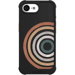 Nivocase Hülle für Apple iPhone 17e Stossfeste Handyhülle NIVOmax Case Schwarz Kreise Regenbogen Wasserfarbe (Apple iPhone 17e), Smartphone Hülle, Schwarz