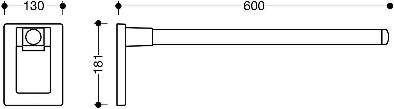 HEWI System 800K Mobiler Stützklappgriff Mono