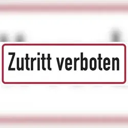 Hinweisschild, Zutritt verboten, 120x350mm - 350x120 mm Folie selbstklebend