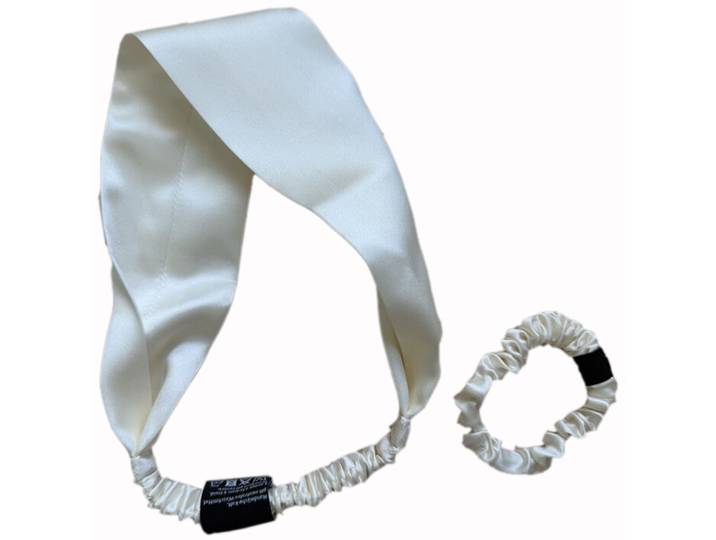 Seidenhaarband-Set Sana offwhite - Material: 100% Maulbeerseide - Wellness