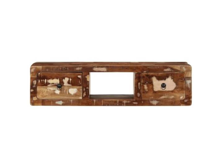 TV-Wandschrank 100 x 32 x 25 cm aus Massivholz mit 2 Schubladen Massivholz, 100 x 32 x 25 cm, 2 Schubladen, Wandmontage, Montage erforderlich, feuchtes Tuch