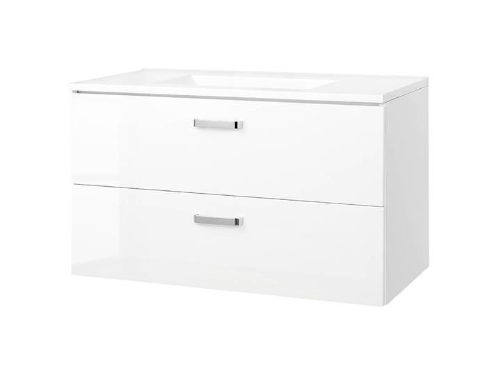 Meuble vasque I 90cm Blanc/Blanc brillant/Blanc