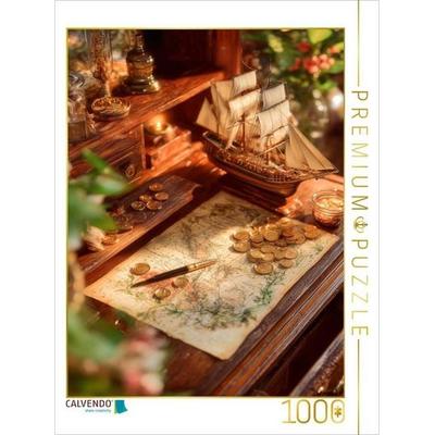 CALVENDO Puzzle Zwischen Blüten und Karten schlägt das Herz des Reisenden | 1000 Teile Lege-Größe 64x48cm Foto-Puzzle für glückliche Stunden