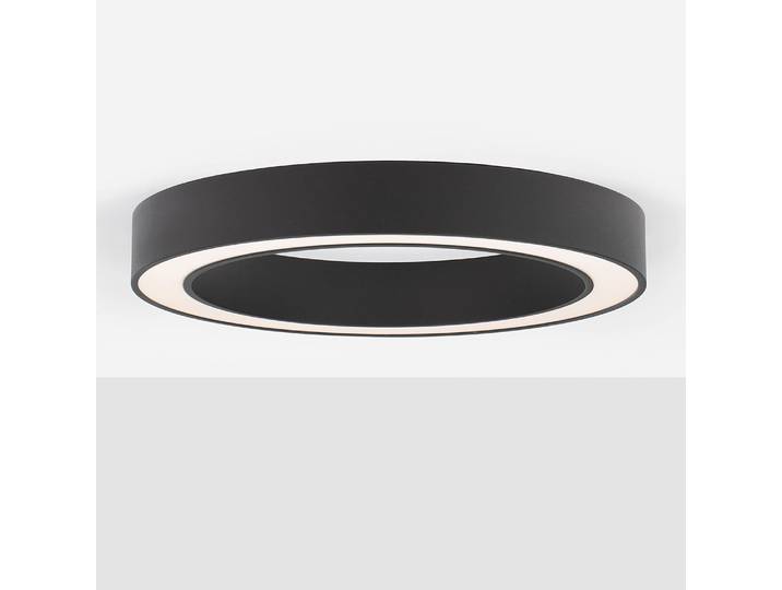 Plafonnier Morbido Ø 60cm Noir/Noir Câble ABS, douille ABS, baldaquin aluminium, boîtier luminaire aluminium LED non-remplaçables Module LED