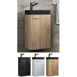 VCM 2-tlg Set   Waschplatz für Gäste WC   Gästebad Toilette   Waschtisch   Badmöbel Badezimmer Set – Slito-BL