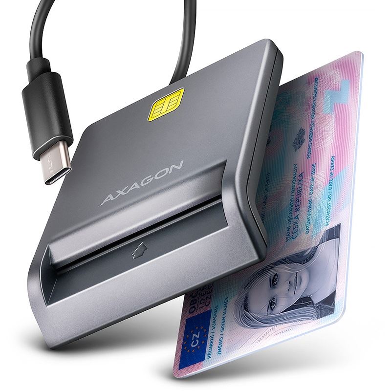 AXAGON CRE-SM3TC USB-C Kartenleser - 1,2m Kabel