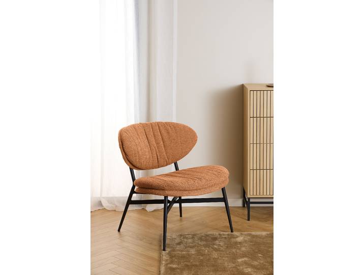Loungestuhl Kelap Orange Webstoff Aphra 70 x 76 x 73cm