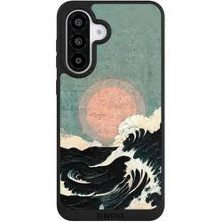 Nivocase Handyhülle für Samsung Galaxy A56 5G Hülle NIVOpure Case Schwarz Kunst Meer Welle (Samsung Galaxy A56 5G), Smartphone Hülle, Schwarz