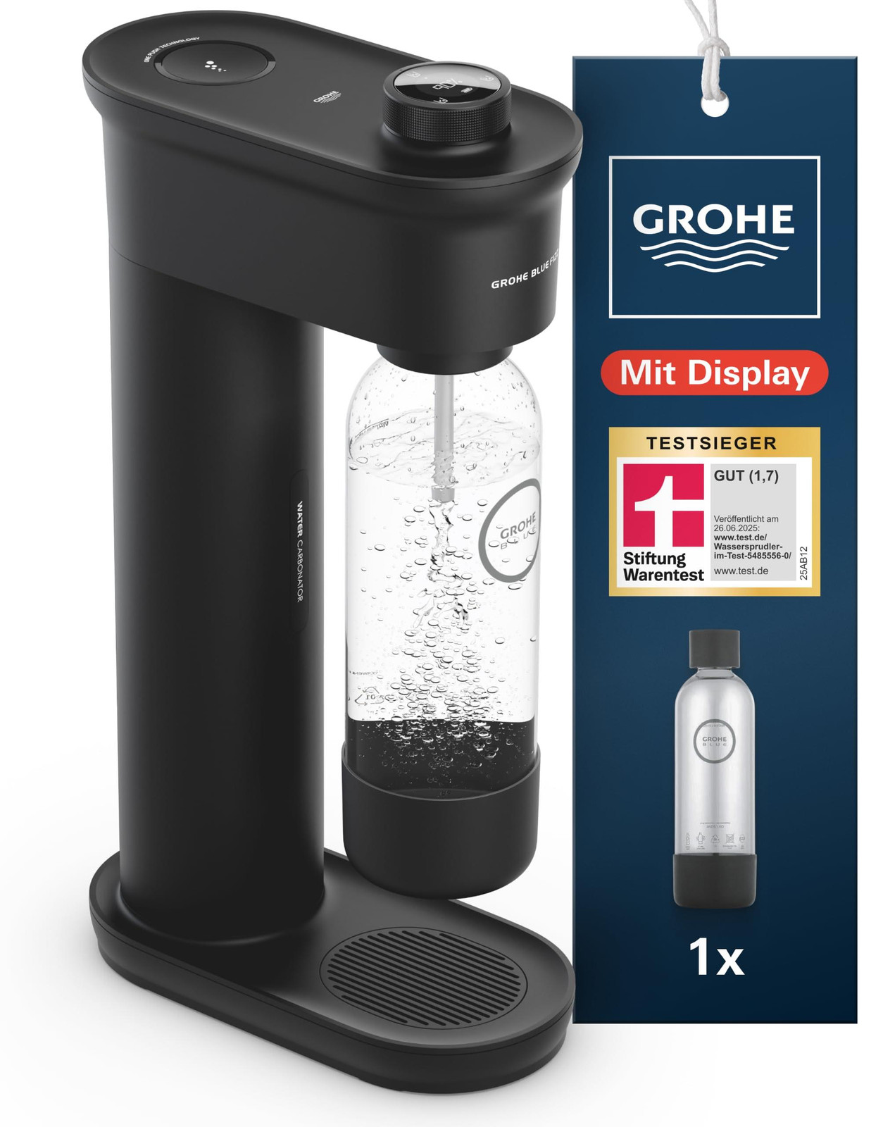 GROHE Blue FIZZ waterkraan, zwart, 0,85 liter