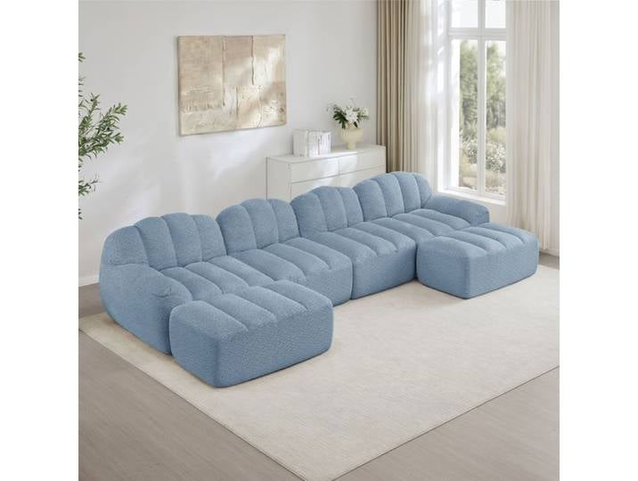 Canapé modulable - SOGEU - Canapé modulable en U - 4 places - 2 ottomans - Assise profonde