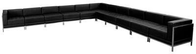 Flash Furniture 11 PC LeatherSoft Modular Sectional Configuration - Stainless Steel Legs