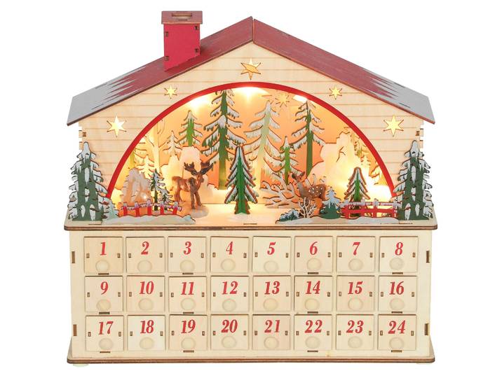 HOMCOM Adventskalender zum Befüllen 24 Schubladen Fächer Weihnachtskalender
