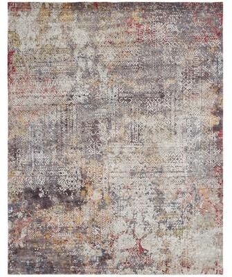 KALATY Transitional Multi-Colored Hand-Knotted Viscose Area Rug