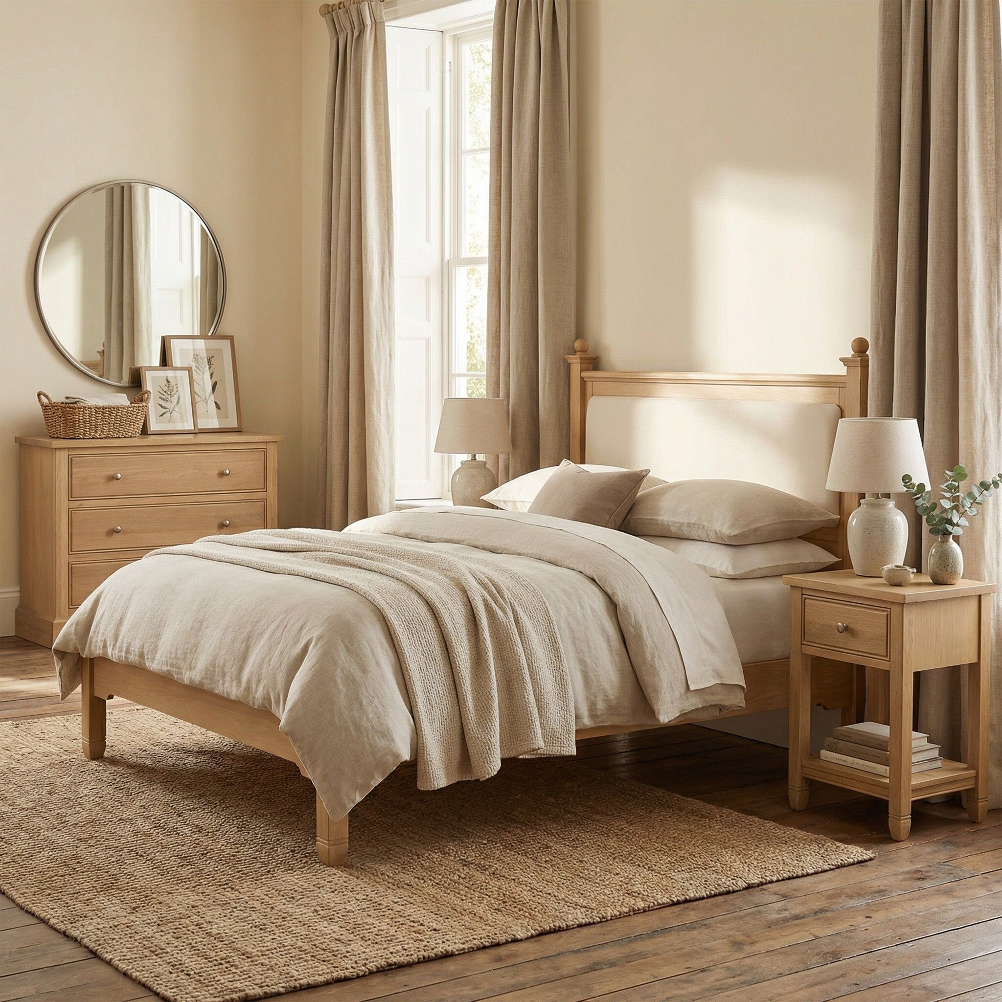 Harbour Lifestyle Amberley 5ft" Kingsize Bed Frame in Light Oak