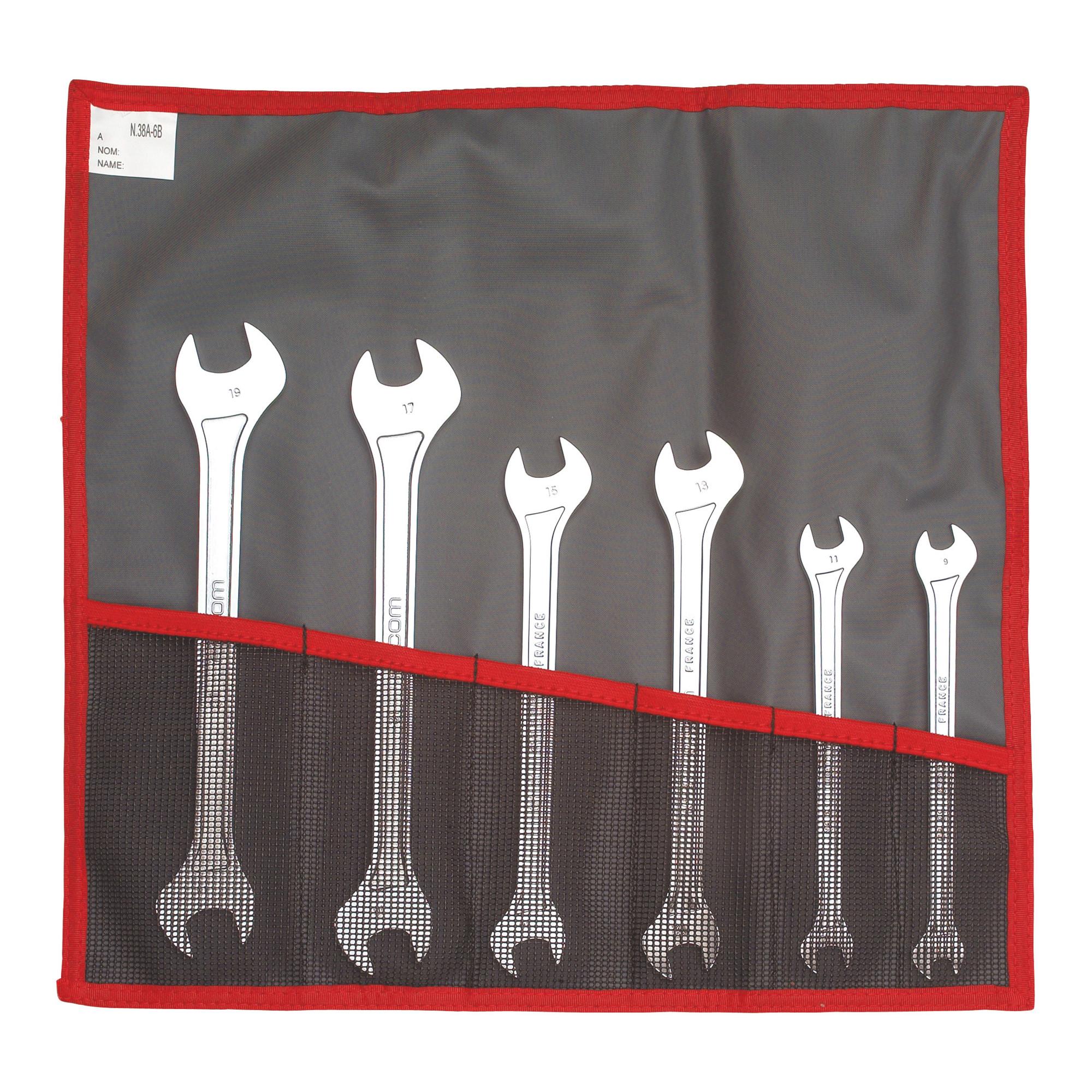 Facom Doppelgabelschlüssel extra flach Satz in Tasche, 6-tlg. (31.JE6T)