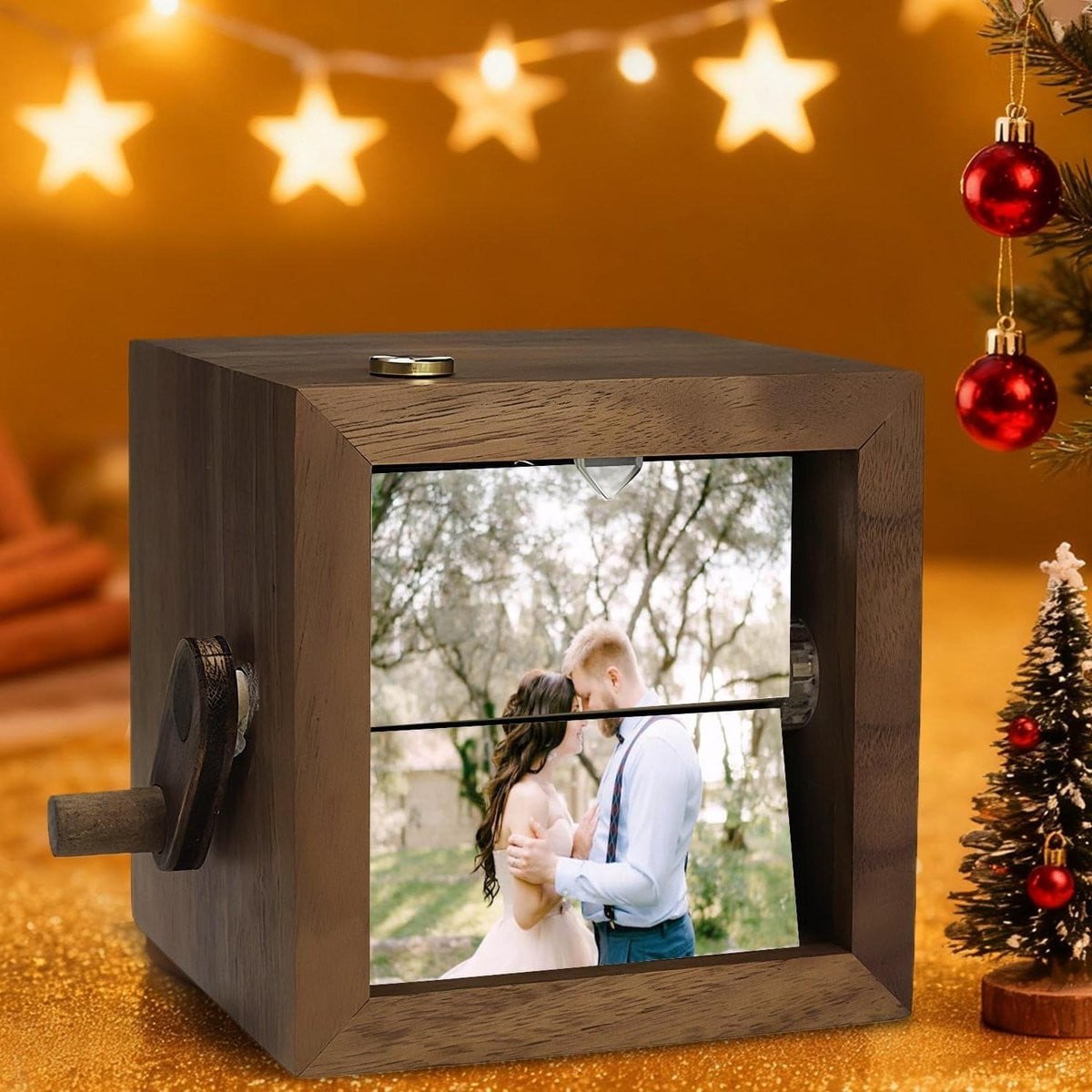 Gepersonaliseerde Flip Animatie Doos - Foto Flipbook Album met 8-16 Foto's - Walnoot