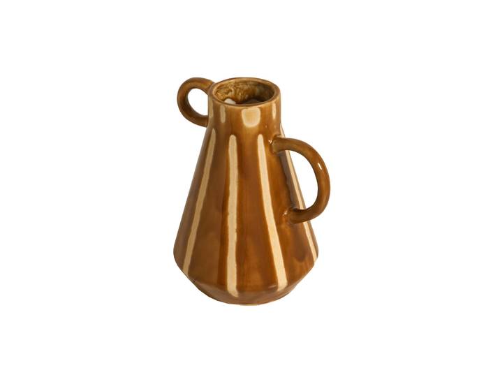 Vase grès rayures colorées 2 anses - Blancheporte