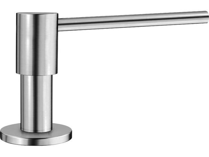 Spülmittelspender BLANCO PIONA , silber (silberfarben), B:13cm H:8cm L:5cm, Edelstahl, Dosierspender, Edelstahl gebürstet