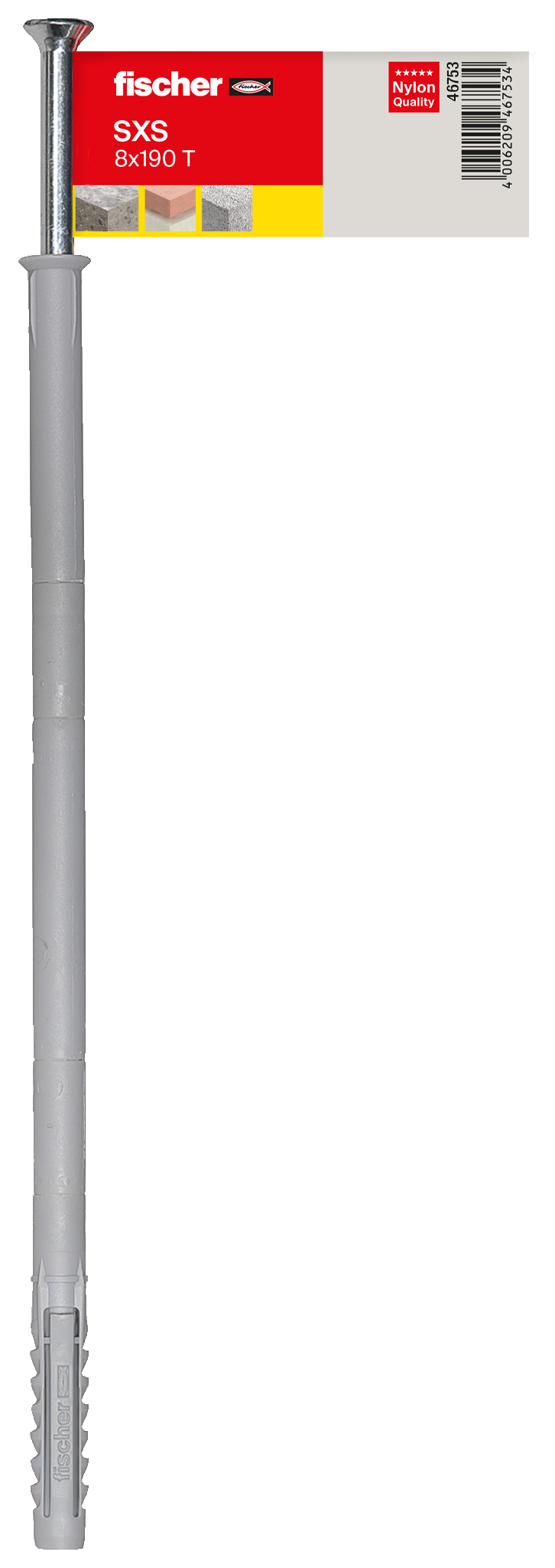 fischer Deutschland Vertriebs GmbH fischer Langschaftdübel SXS 8 x 190 T E Einzelpreisauszeichnung; mit Schraube 046753