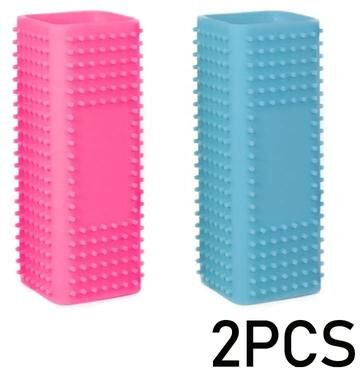 Uplifted Finds Hollow Silicone Multi Surface Pet Hair Remover 2 Pcs Rose + Blue
