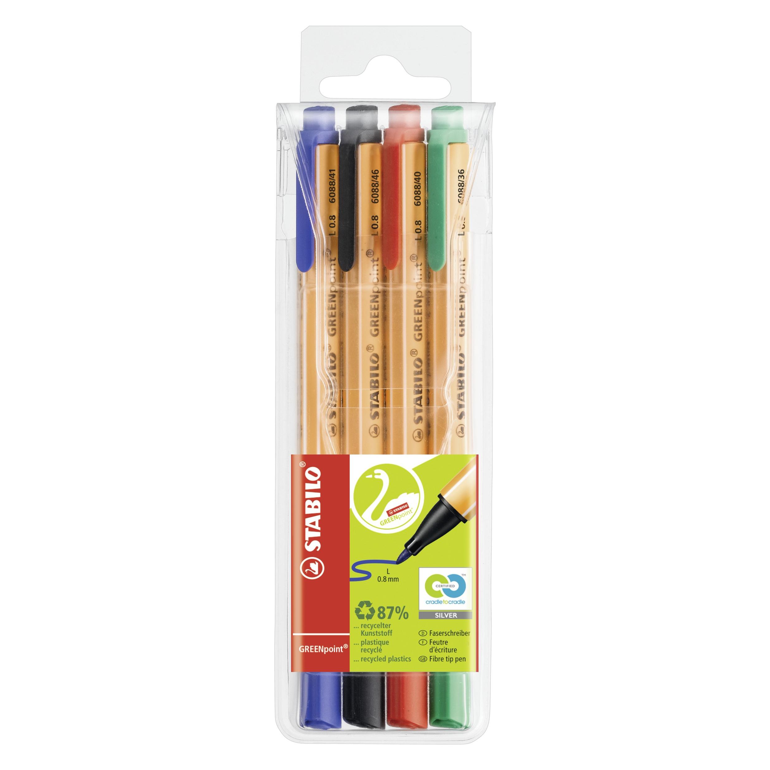 Stabilo GREENpoint umweltfreundlicher Filzschreiber (4x) (6088/4)