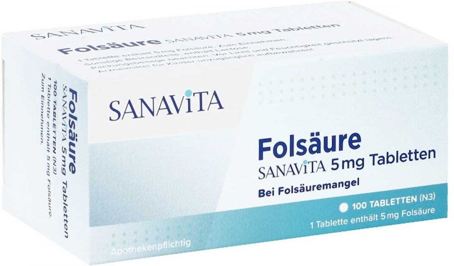 Folsäure Sanavita 5 mg Tabletten