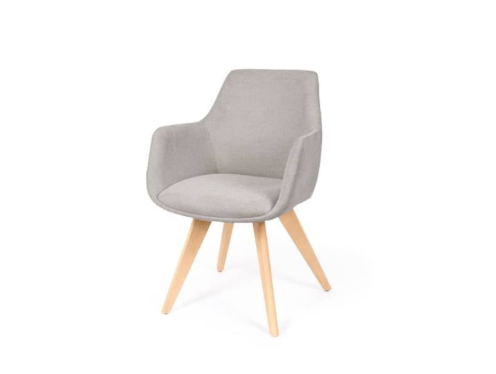 Chaise scandinave en gris et bois de hêtre