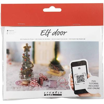 Creativ Company DIY Sets Miniaturen Mini Kreativ Set Wichteltür, Weihnachtsbaum, Kreativ Box