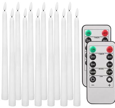 Uplifted Finds Flameless Taper Candles With Remote Control Flickering LED Candlesticks For Christmas Weddings And Home Decor 12 Pcs