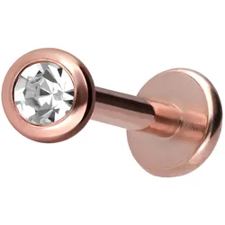 Titan Labret mit Innengewinde KRISTALL