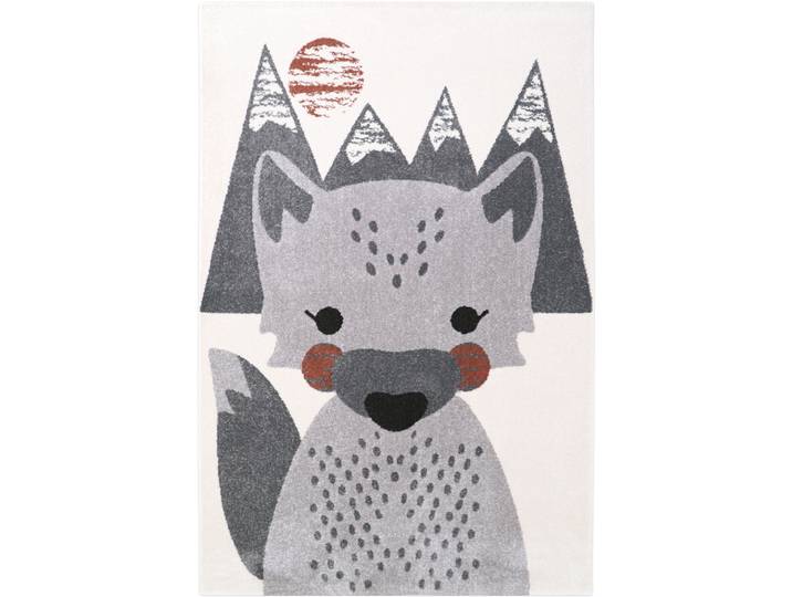 Kinderteppich Betsy grey Polypropylen Tiermuster 120 x 170 cm