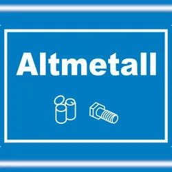 HB-Druck Altmetall Mülltrennung Aufkleber Text Symbol Blech Dose Schraube A2 (420x594mm)