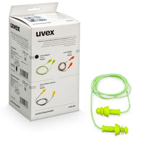 Uvex Ohrstöpsel whisper+ mit Kordel, SNR 27 dB, zum Arbeiten, mit Kordel, 50 Paar