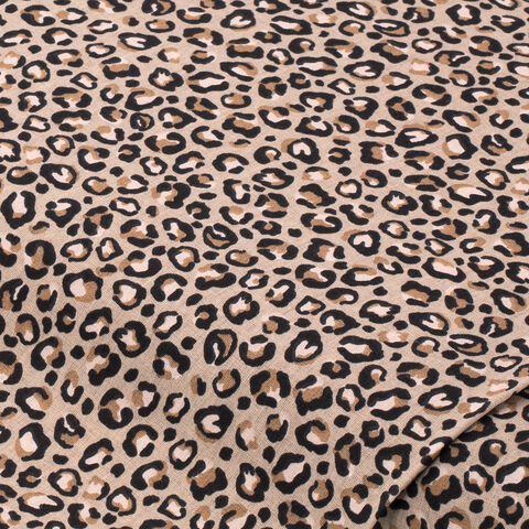 Baumwollstoff Leo-Print "Mona", taupe-color